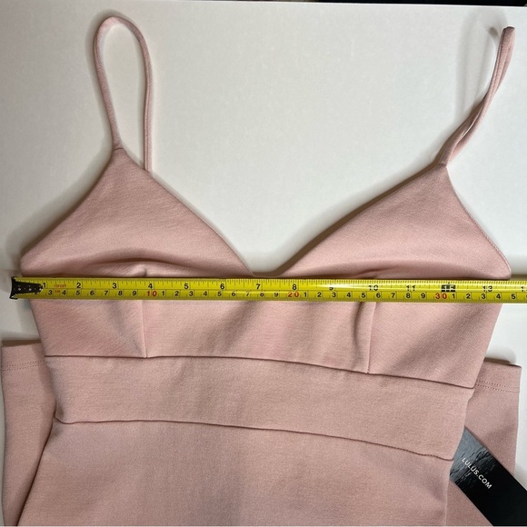 NEW W/Tags Lulus Don’t Tell ‘Em Blush Pink Bodycon Midi Dress Fitted Stretchy Sm - Picture 10 of 16